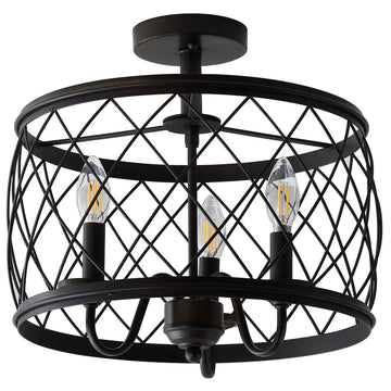Eleanor 15" Metal LED Semi Flush Mount Ceiling Light - JONATHAN Y